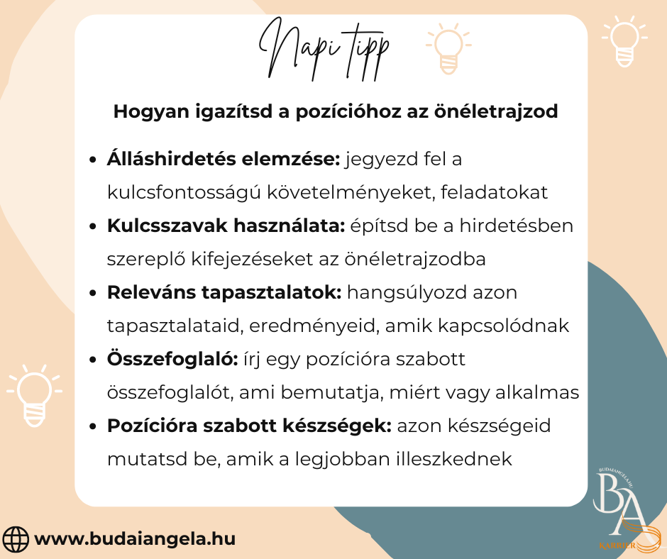 CV pozícióra szabás