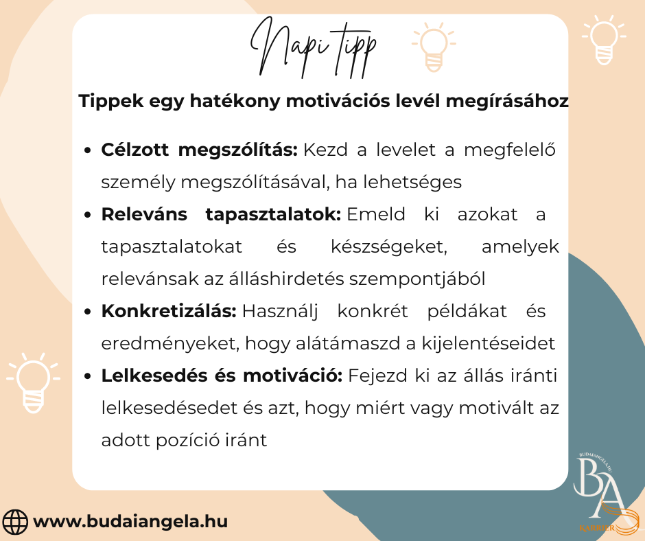Hatékony motivációs levél